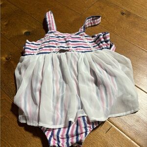 Smocked Sweet Baby Romper with Stripes